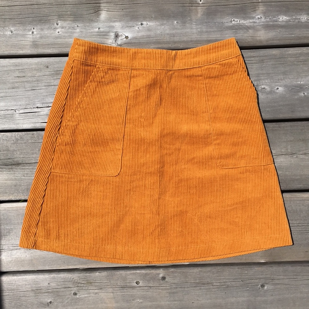Princess Highway Orange Corduroy Skirt